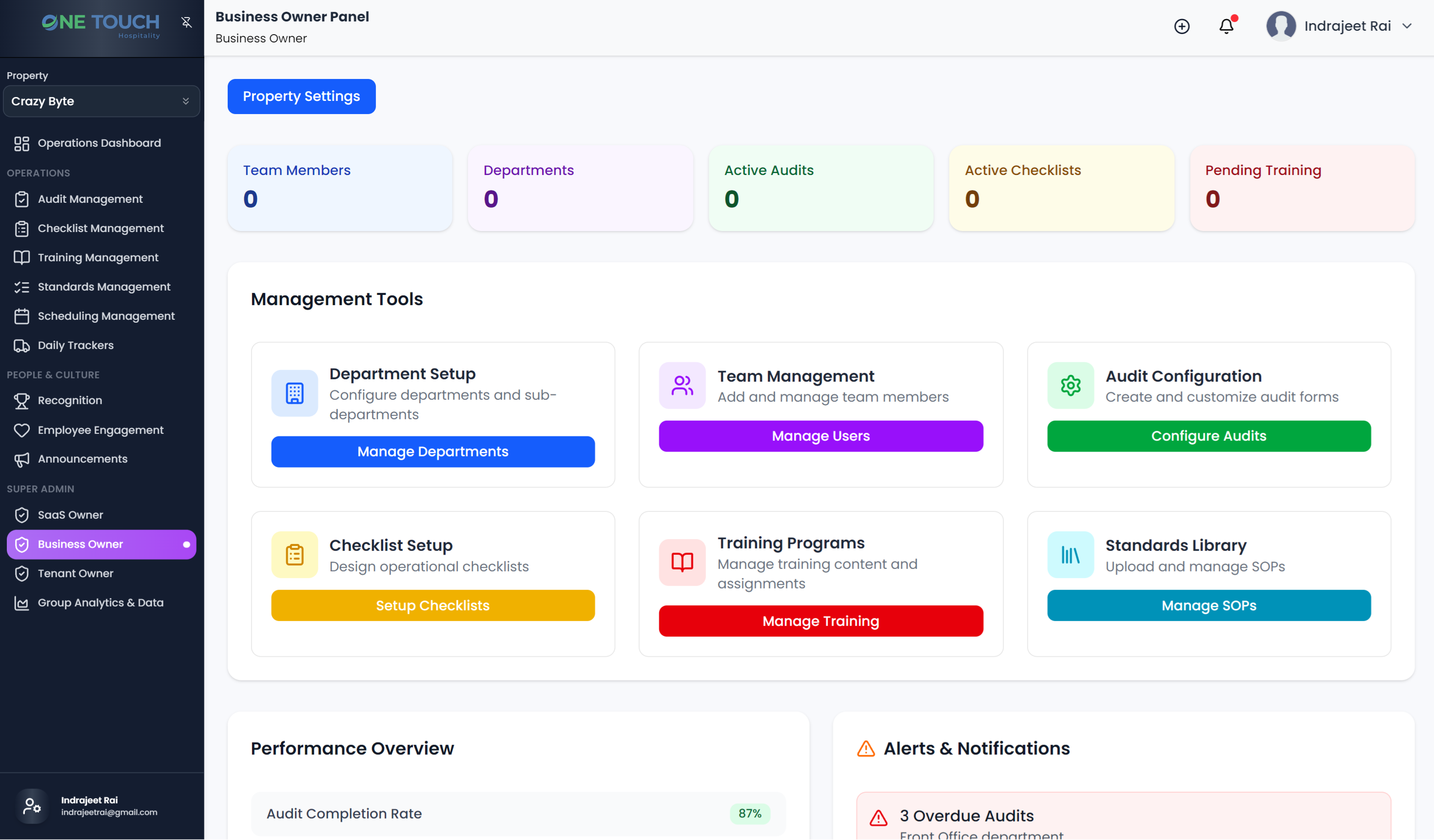 Automated workflows interface